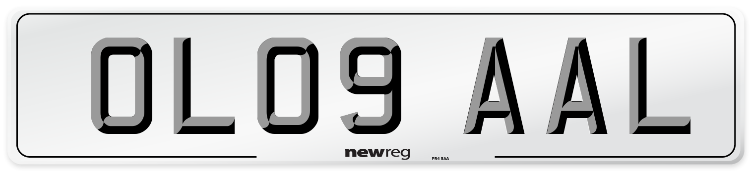 OL09 AAL Number Plate from New Reg